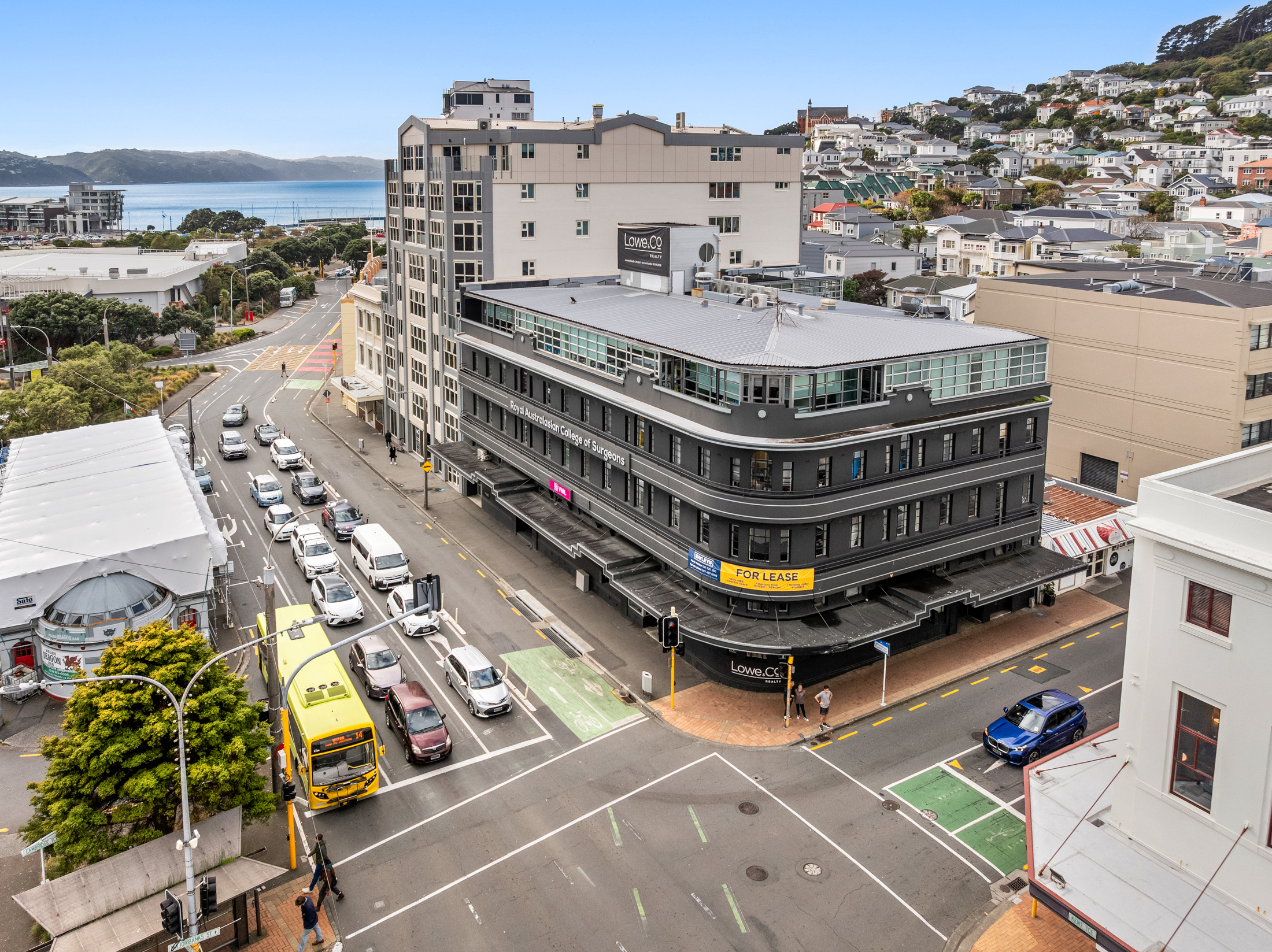 Aerial view of Kent Terrace commercial building, Wellington