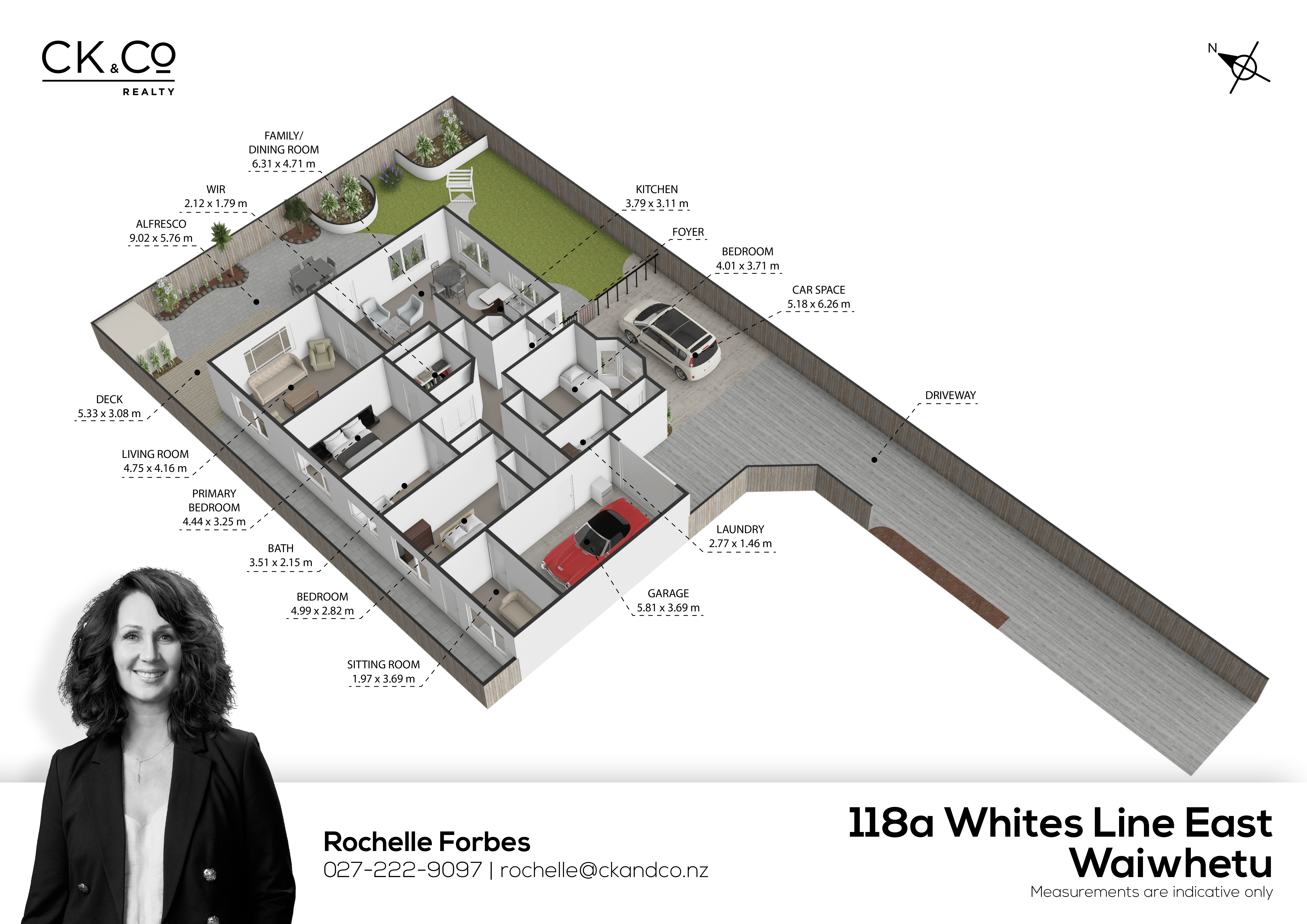 3D floor plan of 118a Whites Line East, Waiwhetu